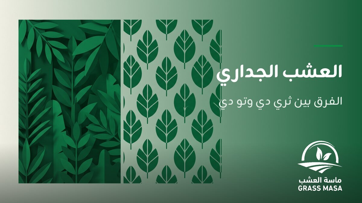 العشب الجداري الصناعي: الفرق بين ثري دي وتو دي وأين يُستخدم